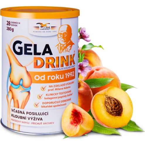 GELADRINK Broskev - Supportive joint nutrition peach flavoured, 280 g